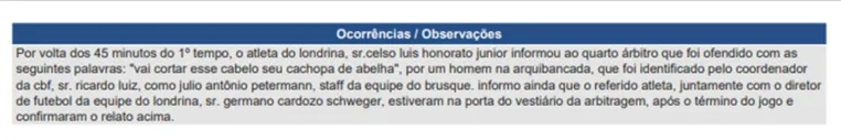 Brusque-SC pode ser excluído da série B após racismo