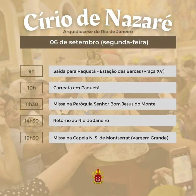 Nossa Senhora de Nazaré abençoa fiéis no Rio de Janeiro