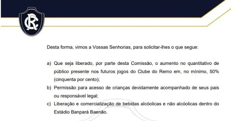 Remo pede à FPF o aumento do público nos próximos jogos