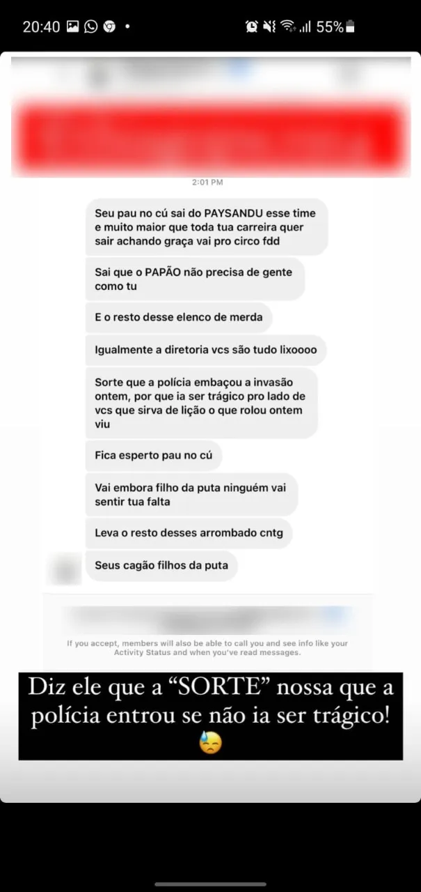 Goleiro do Paysandu sofre ameaças e dilvulga em rede social