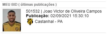 Chegou: meia Vitinho é oficialmente apresentado no Castanhal