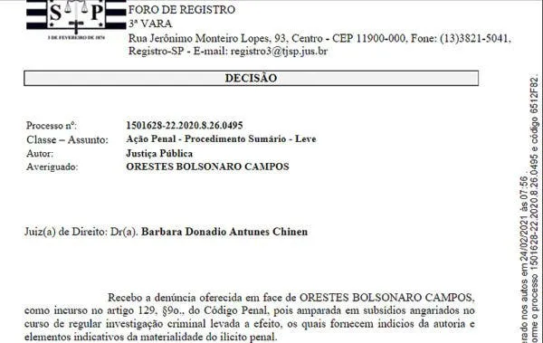 Sobrinho de Bolsonaro é réu por tentativa de feminicídio