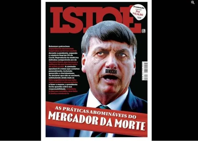 Capa publicada pela Istoé, que causou indignação de bolsonaristas 