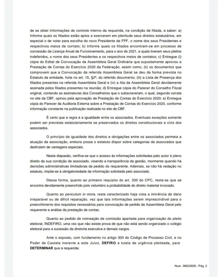 Liga do interior ganha direito de acessar documentos da FPF