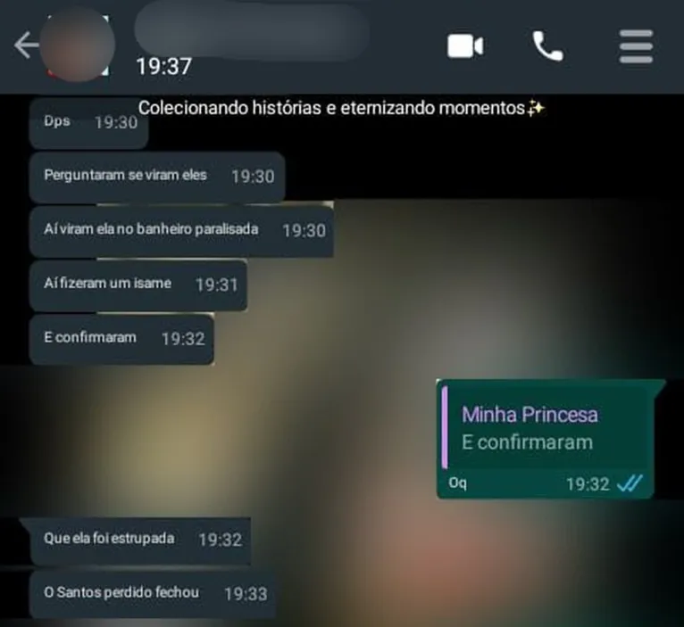 Mãe descobre pelo WhatsApp que filha de 9 anos foi estuprada