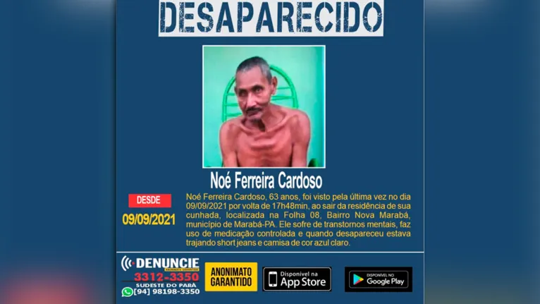 Idoso que estava desaparecido é encontrado morto 