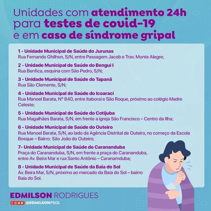 Gripe: Belém reforça atendimento em postos de saúde