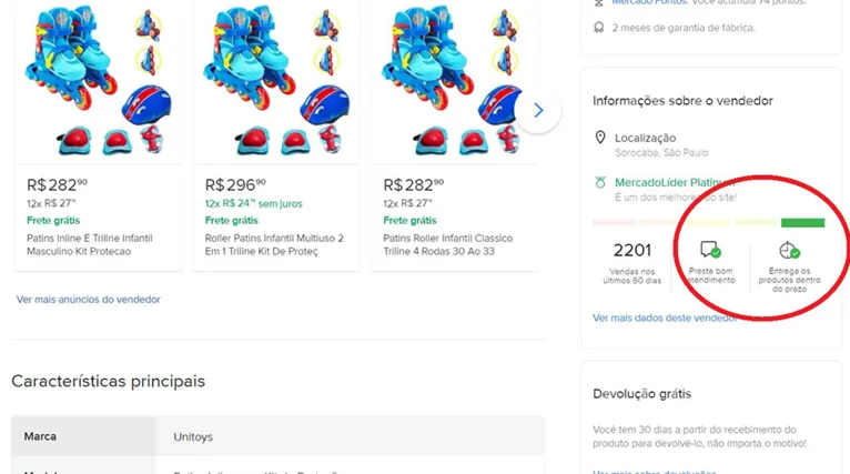 Nas compras pela internet é sempre bom observar a reputação da loja e os comentários dos clientes que já compraram os seus produtos