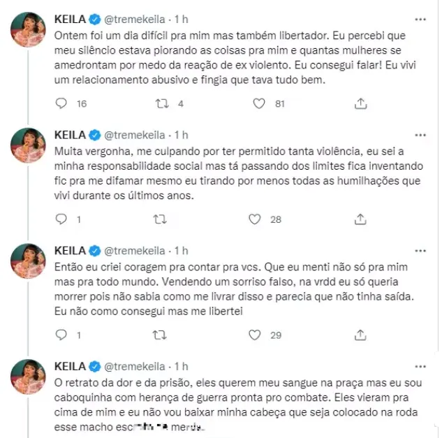 Keila desabafa sobre abuso e consegue medida contra o ex