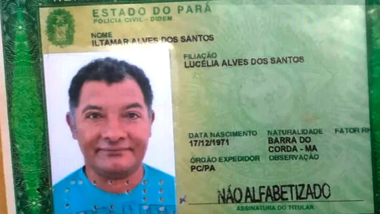 Iltamar Alves dos Santos, de 50 anos morreu com pelo menos 7 facadas 