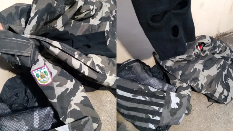 Uniforme da Rotam usado pelo acusado durante os assaltos