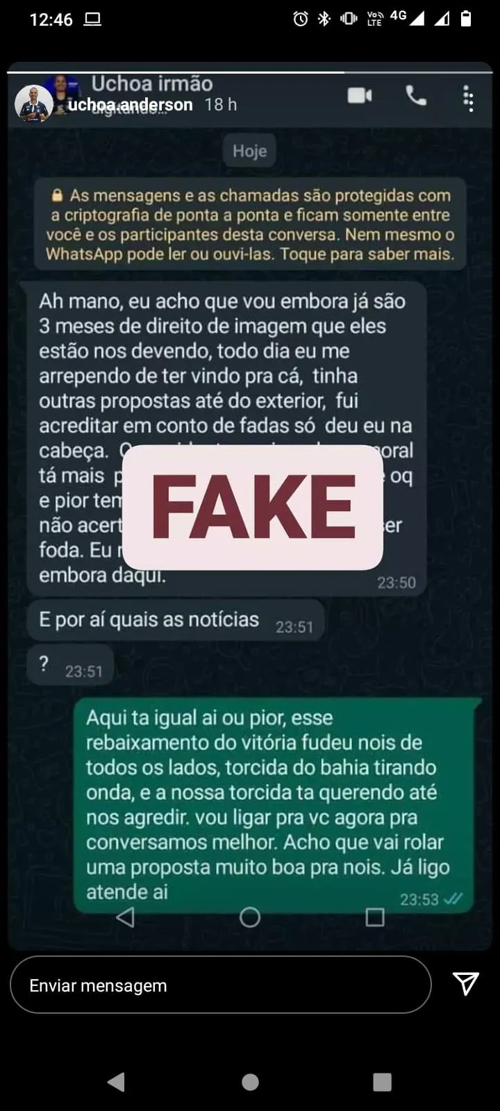 Anderson Uchôa desmente fake