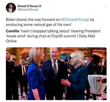 Esposa do príncipe Charles flagra Biden soltando longo "pum"