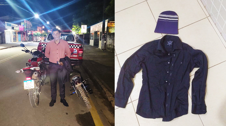 Com Tiago Dias Lima  foram encontradas as motos, uma camisa social preta e uma touca