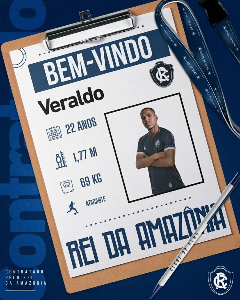 Anuncio oficial de Veraldo pelo Clube do Remo