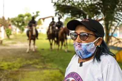 Naza Dutra, moradora Conjunto Catalina, conta que a presença dos animais e da polícia tornou o ambiente mais seguro para os praticantes de exercícios