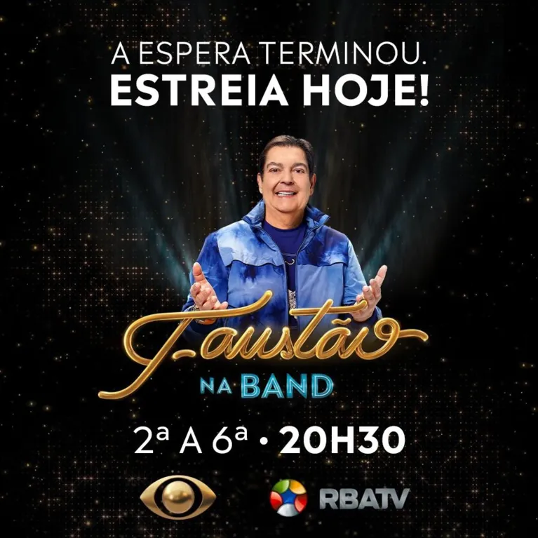 Faustão reestreia programa na Band hoje (17) após 34 anos