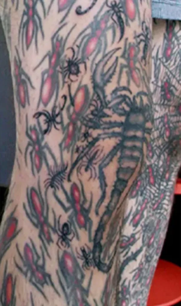 Homem com 864 tatuagens de insetos diz ter medo dos bichos