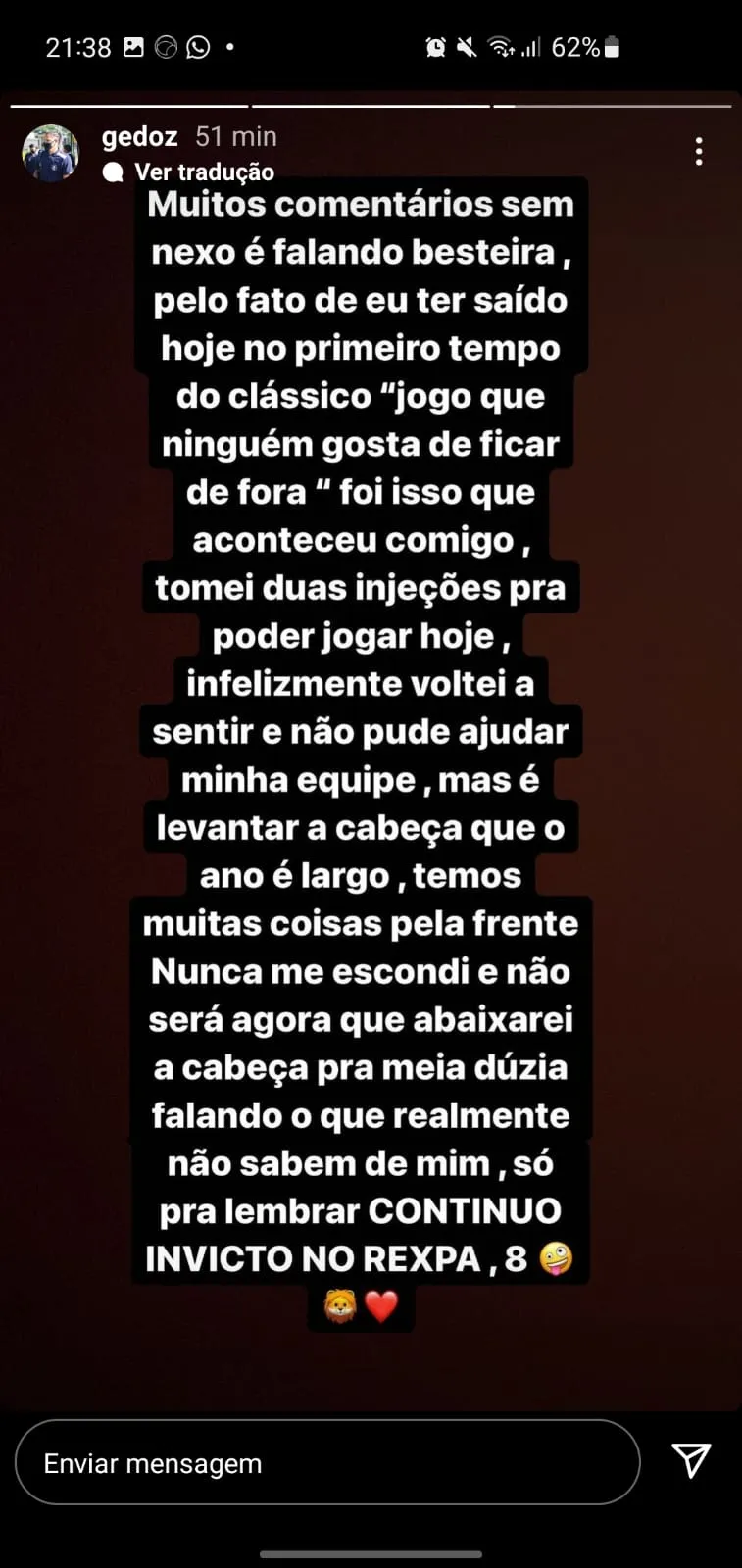 Gedoz se pronuncia sobre saída do Re-Pa e cutuca rival