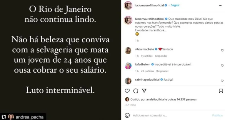 Famosos pedem justiça por morte de congolês no RJ