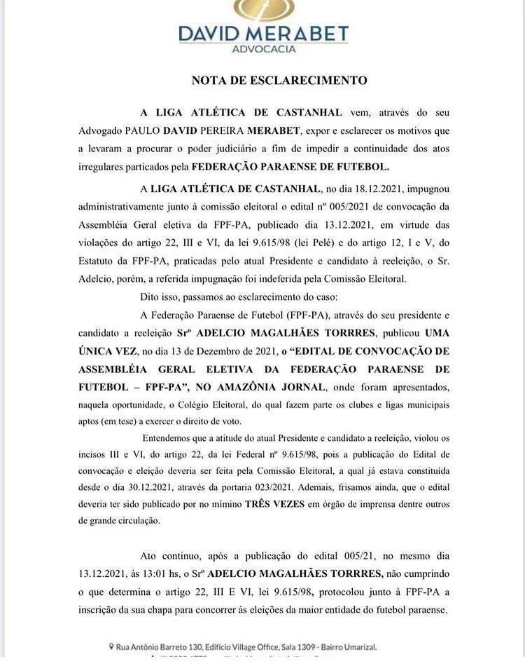 Adelcio Torres segue na presidência da FPF até as eleições