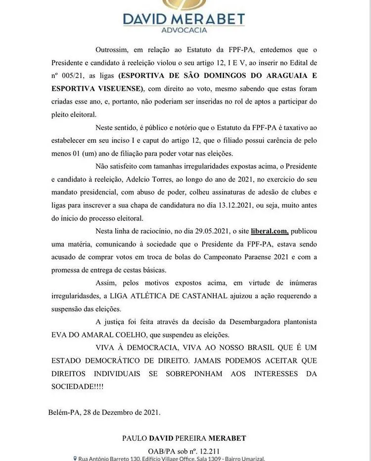 Adelcio Torres segue na presidência da FPF até as eleições