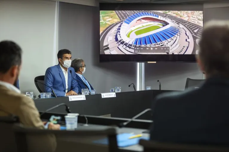 O governador Helder Barbalho apresentou o projeto e as obras do Novo Mangueirão