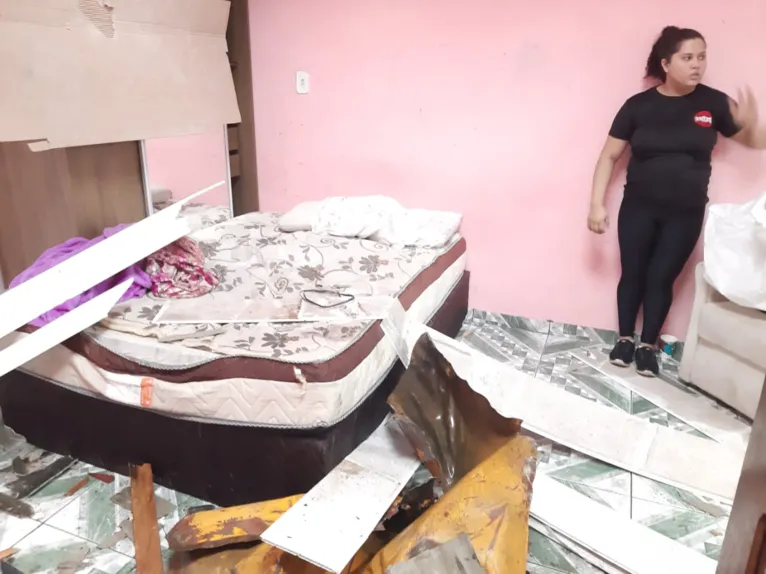 Cilindro lançado em explosão destrói casa na Terra Firme