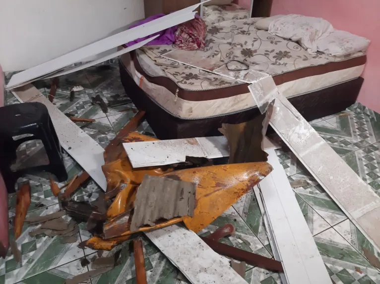 Cilindro lançado em explosão destrói casa na Terra Firme