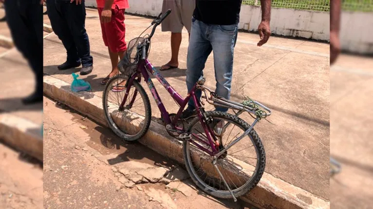 Bicicleta que a vítima seguia para o trabalho