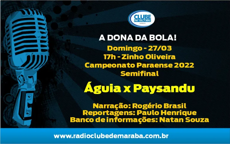 Veja o jogo ouvindo a Clube!