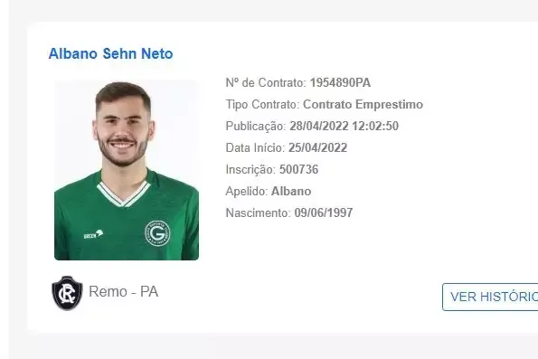 Substituto de Gedoz, Albano já pode atuar pelo Clube do Remo