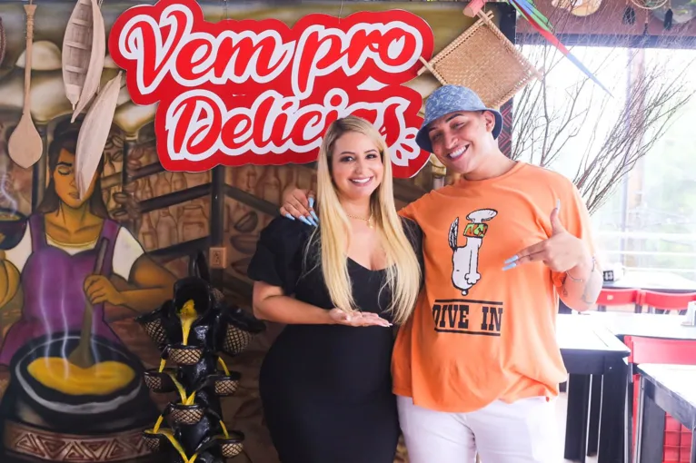 Yarley marcou presença no almoço com a empresária Talita Bringel