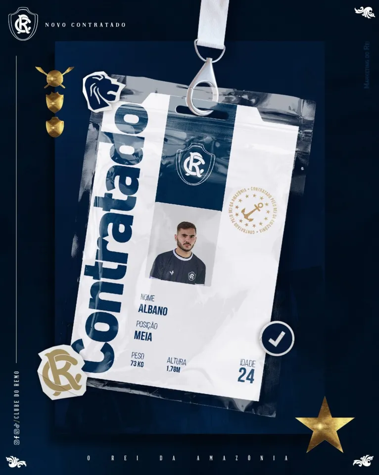 Clube
do Remo confirma a contratação do meia Albano