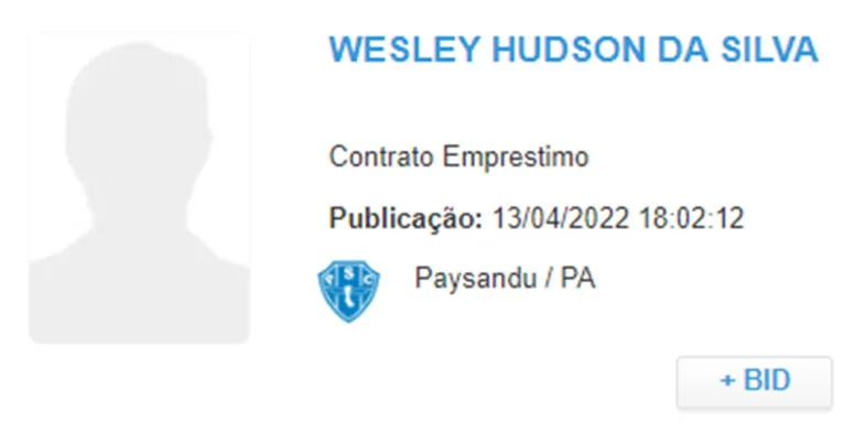 Volante Wesley já pode estrear pelo Paysandu na Série C