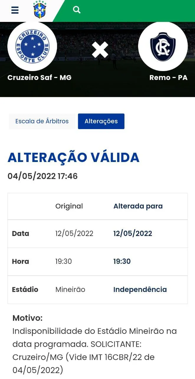 Cruzeiro e Clube do Remo jogam na Arena Independência