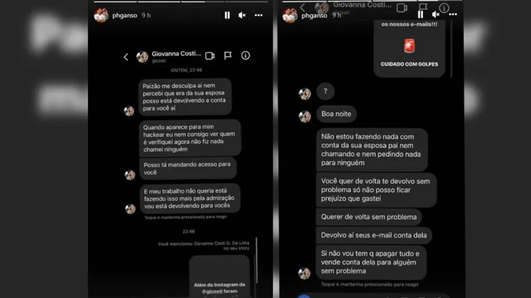 Criminoso se desculpa por hackear insta de esposa de Ganso 