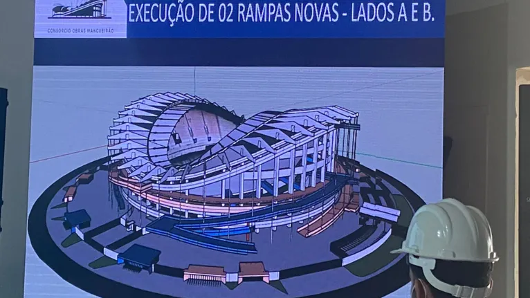O estádio está com 68% das obras concluídas
