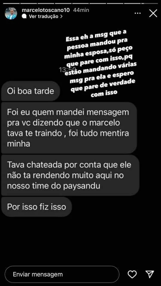 "Tão querendo acabar com minha família", rebate Toscano 