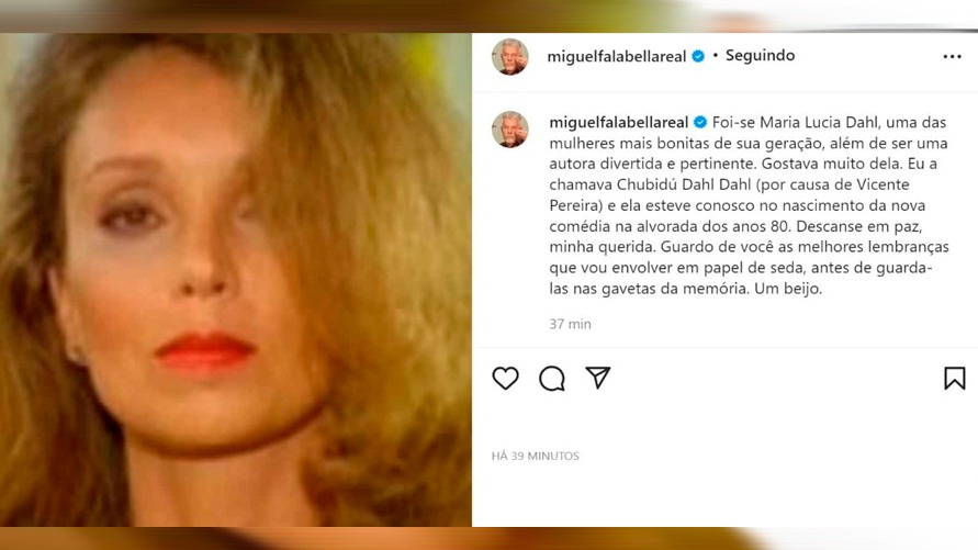 Miguel Falabella lamentou a morte