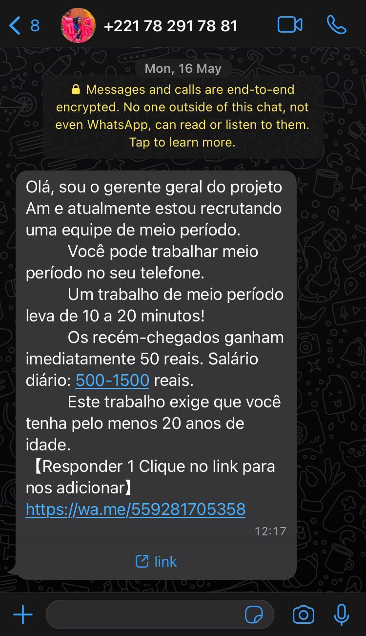 Mensagens tem chegado via WhatsApp