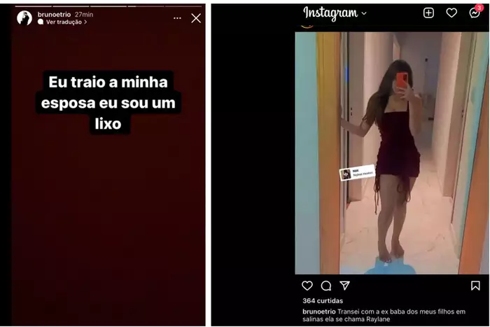 Bruno e Trio: perfil diz que cantor traiu a mulher com babá