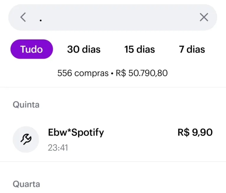 Após o passo a passo, será possível observar quantas compras foram feitas e qual o valor gasto até o momento da consulta