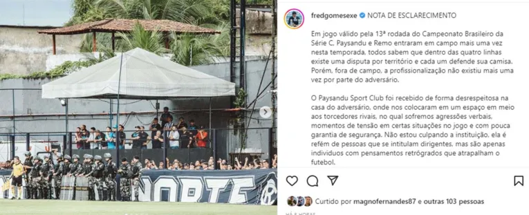 Executivo do Paysandu alega falta de segurança no Baenão