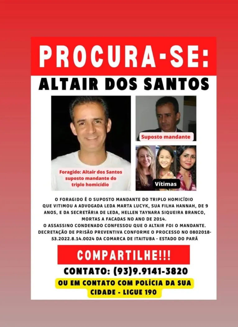 Mandante da morte de mulher, filha e empregada foge de Belém