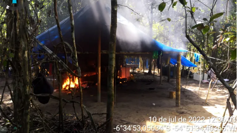 Vídeo: PF destrói garimpos ilegais em terra indígena no Pará