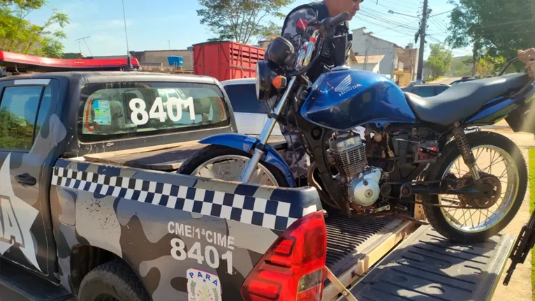 A moto foi levada para a seccional de polícia