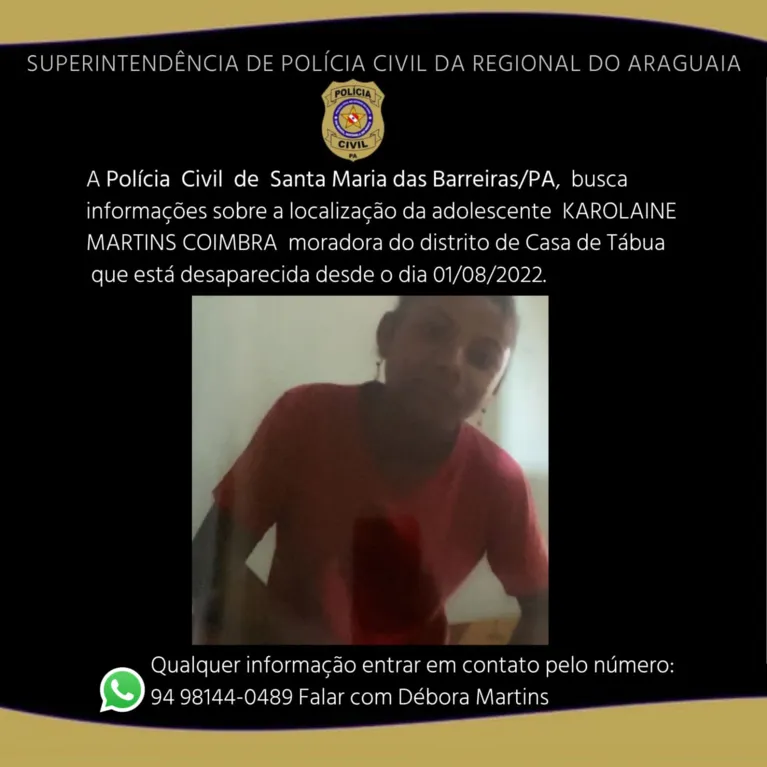 Polícia divulgou cartaz de procura-se