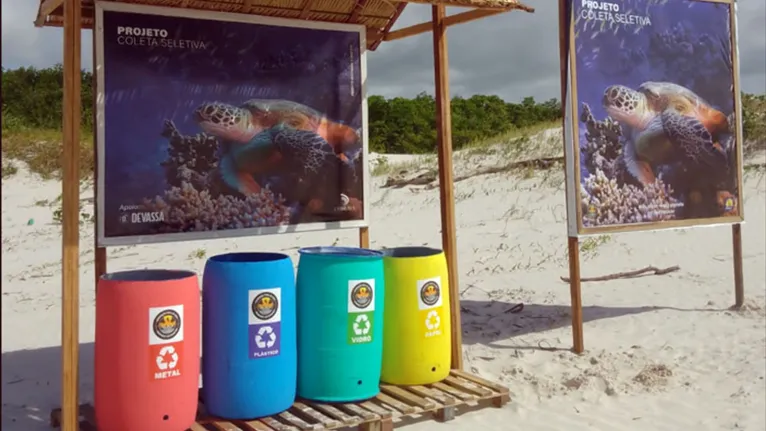 Ecopontos estão espalhados nas praias de Salinópolis