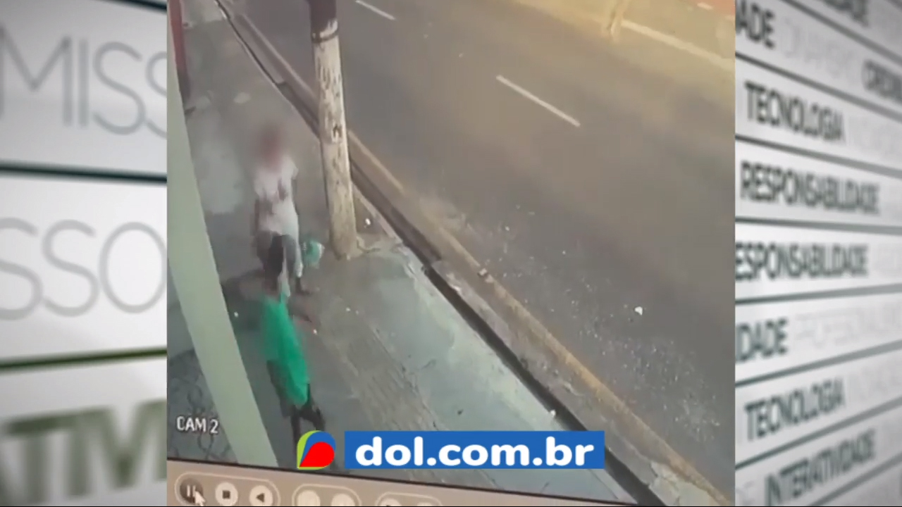 Vídeo gravado por câmera de segurança mostra o momento do constrangimento vivido pela mulher